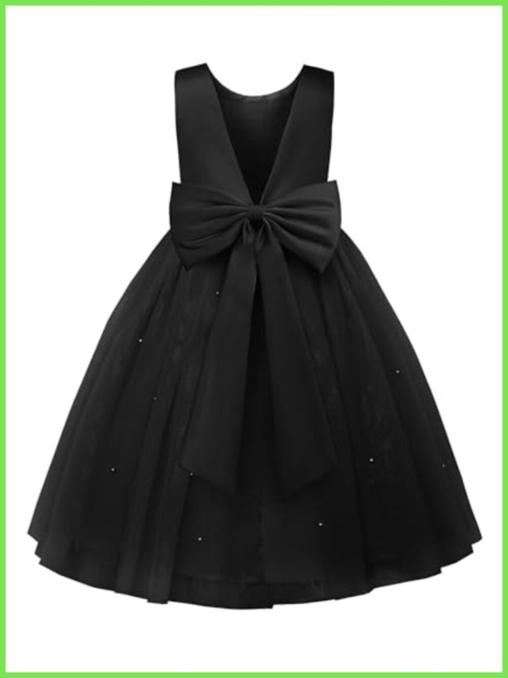Girls Satin Flower Girl Dress Tulle Pearl Bowknot Party Prom Ball Gown
